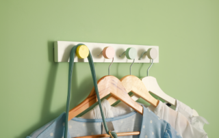 Wall hooks with clothes hanging