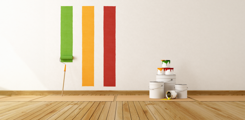 paint swatches on a wall