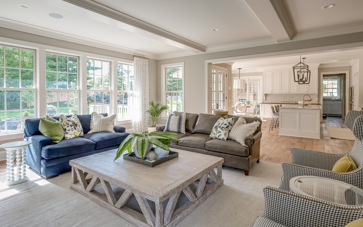 living room and kitchen