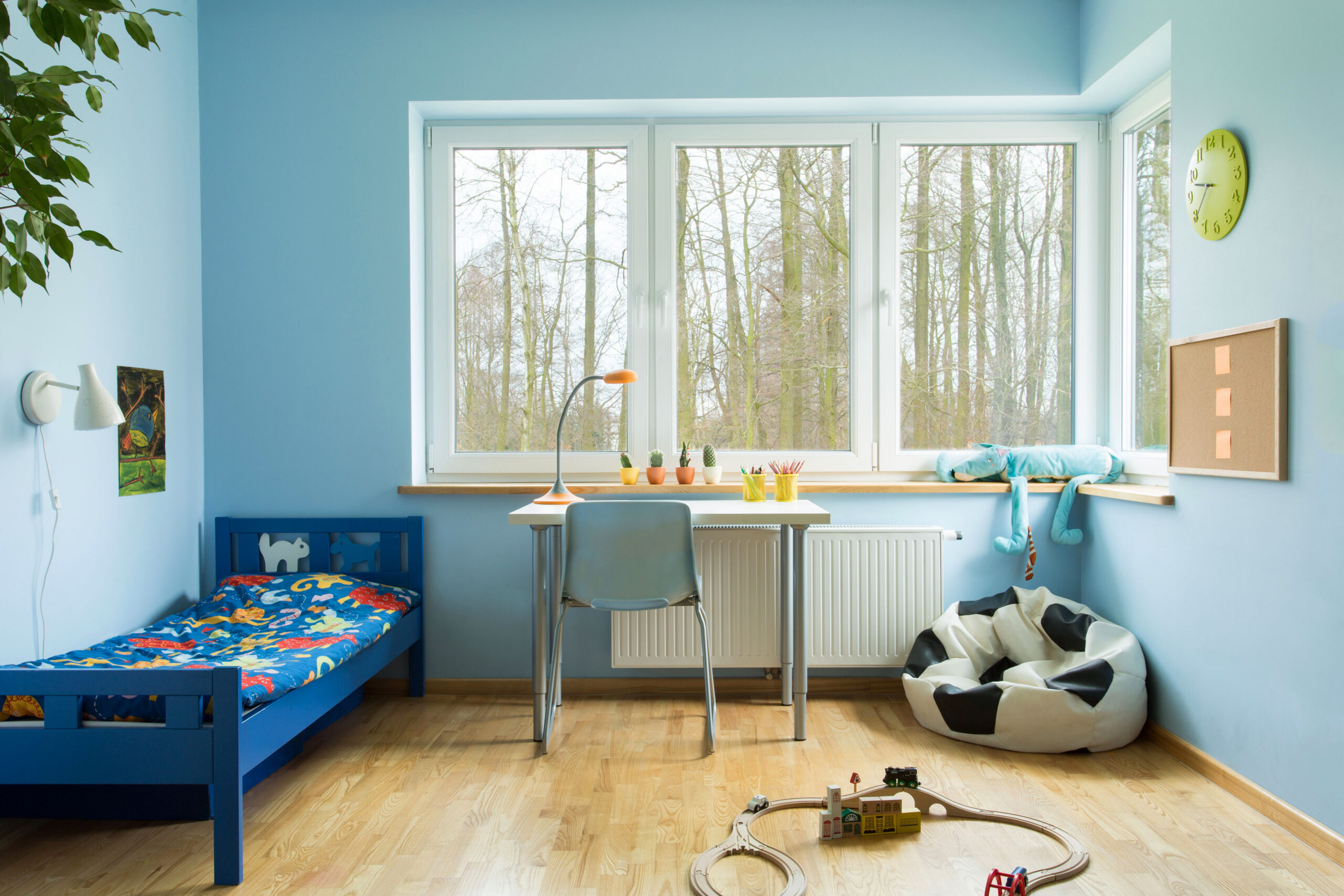 Boy toddler room Safe painting preparation for kids bedroom